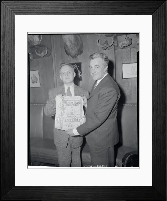 Framed Print : Vittorio De Sica Receiving Award Framed Print : Vittorio De Sica Receiving Award