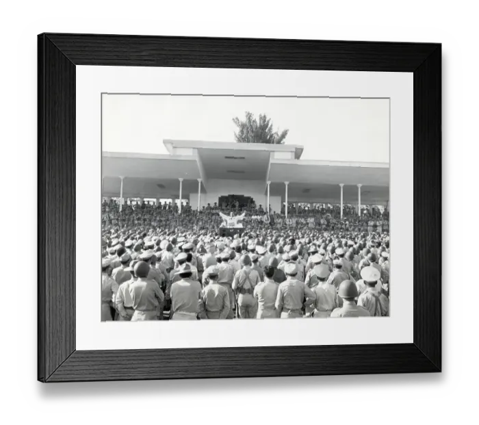 Framed Print : Fulgencio Batista Addresses Troops Framed Print : Fulgencio Batista Addresses Troops