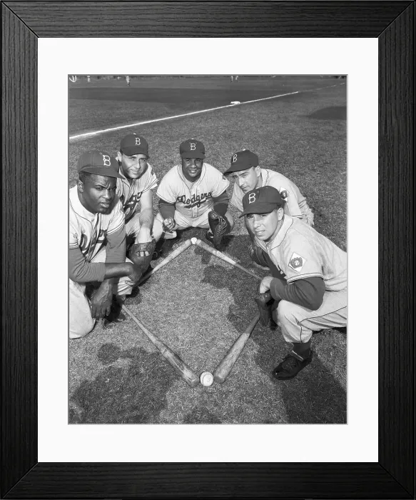 Framed Print : Dodger Infielders Posing with Bats Framed Print : Dodger Infielders Posing with Bats