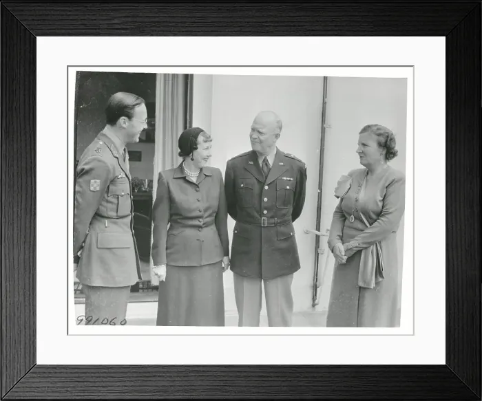 Framed Print : Mr. and Mrs. Eisenhower Chatting with Prince Bernhard and Queen Juliana Framed Print : Mr. and Mrs. Eisenhower Chatting with Prince Bernhard and Queen Juliana