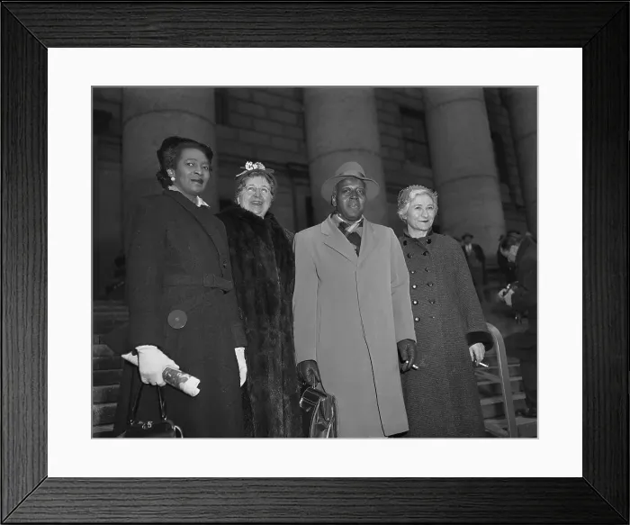 Framed Print : Four Communist Defendants Leaving Court Framed Print : Four Communist Defendants Leaving Court