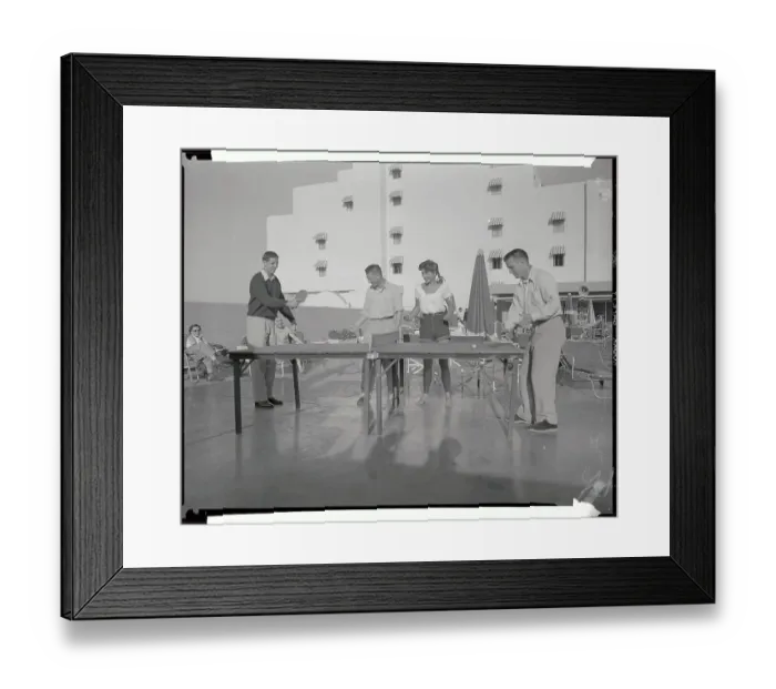 Framed Print : Bobby Thomson and Friends Playing Ping Pong Framed Print : Bobby Thomson and Friends Playing Ping Pong