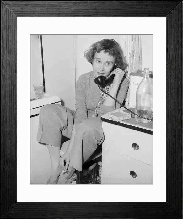 Framed Print : Kim Hunter Talking on Telephone Framed Print : Kim Hunter Talking on Telephone