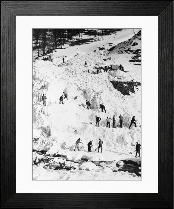 Framed Print : Crews Dig For Avalanche Victims Framed Print : Crews Dig For Avalanche Victims