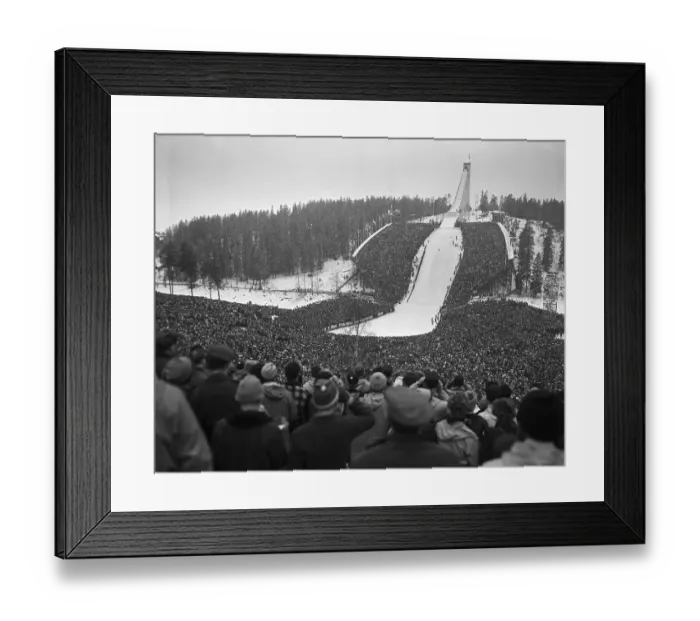 Framed Print : Audience Watching Ski Jump at 1952 Winter Olympics Framed Print : Audience Watching Ski Jump at 1952 Winter Olympics
