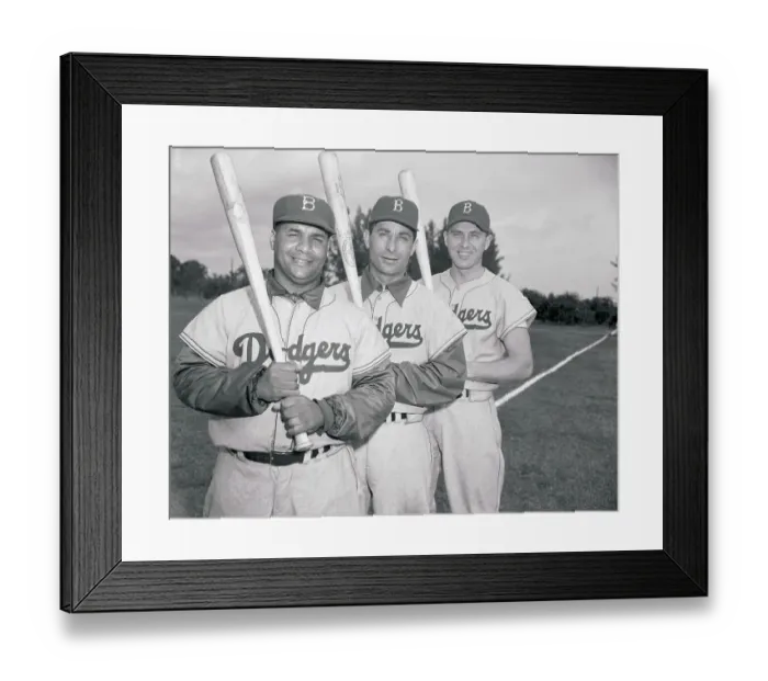 Framed Print : Dodger Favorites Posing with Baseball Bats Framed Print : Dodger Favorites Posing with Baseball Bats