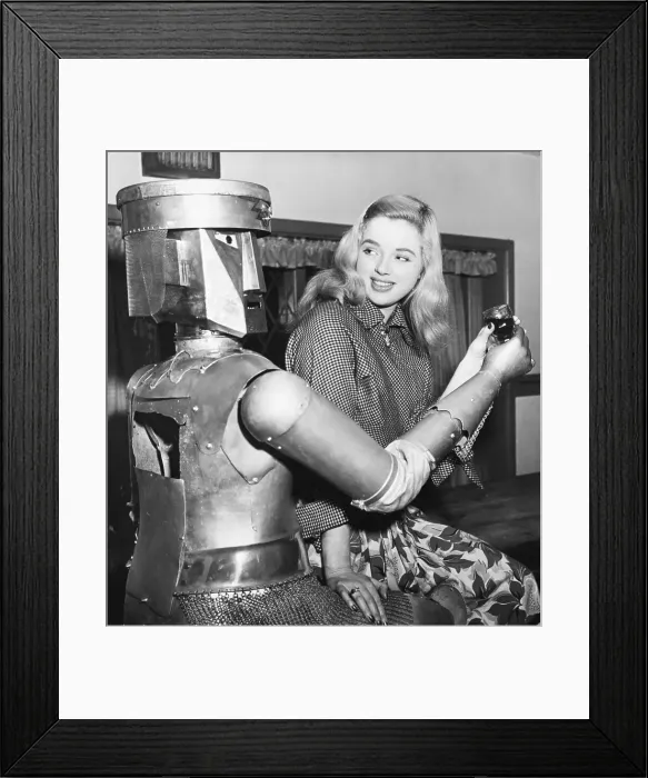 Framed Print : Diana Dors with Robot