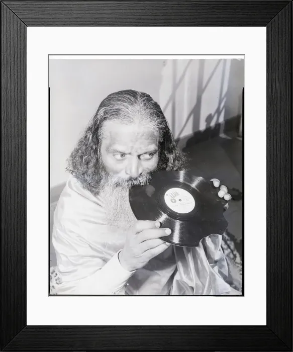 Framed Print : Yogi L.S. Rao Chewing Phonograph Record Framed Print : Yogi L.S. Rao Chewing Phonograph Record
