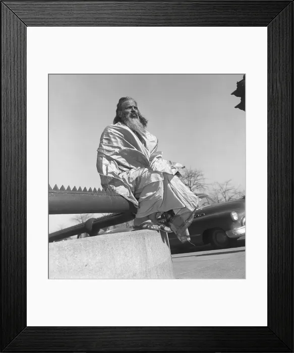 Framed Print : Hatcha-Yogi L.S. Rao Sits On Fence Framed Print : Hatcha-Yogi L.S. Rao Sits On Fence