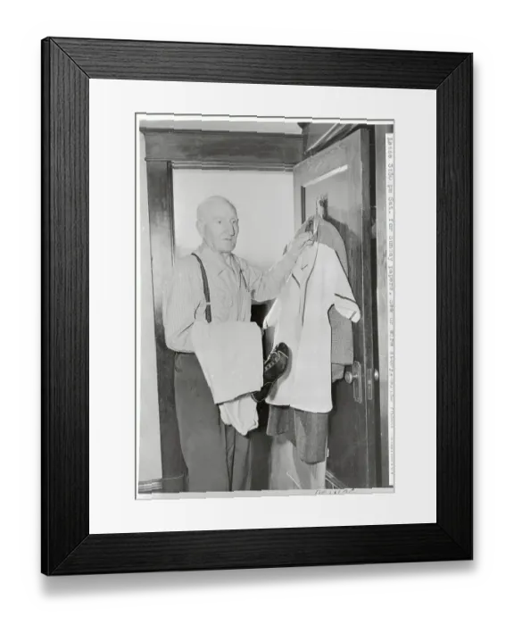 Framed Print : Honus Wagner Putting Uniform Away Framed Print : Honus Wagner Putting Uniform Away