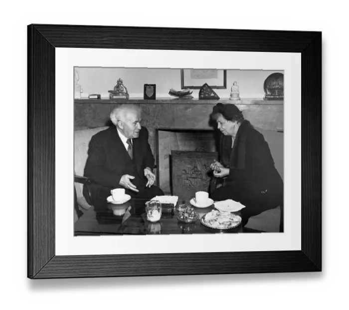 Framed Print : Eleanor Roosevelt Talking with Prime Minister David Ben-Gurion Framed Print : Eleanor Roosevelt Talking with Prime Minister David Ben-Gurion