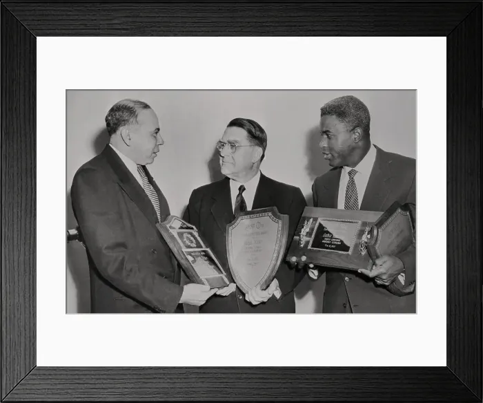 Framed Print : Baseball Officials Holding Awards
