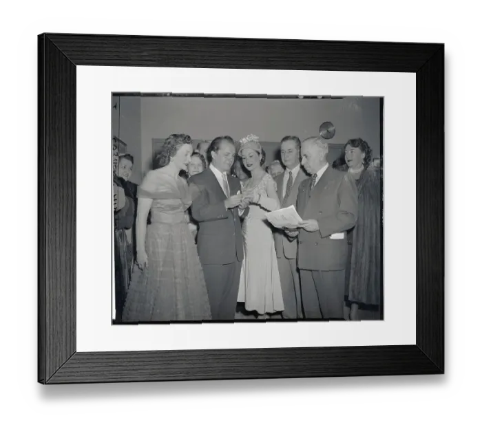 Framed Print : Joey Adams Slipping on Wedding Ring on Cindy Heller's Finger Framed Print : Joey Adams Slipping on Wedding Ring on Cindy Heller's Finger
