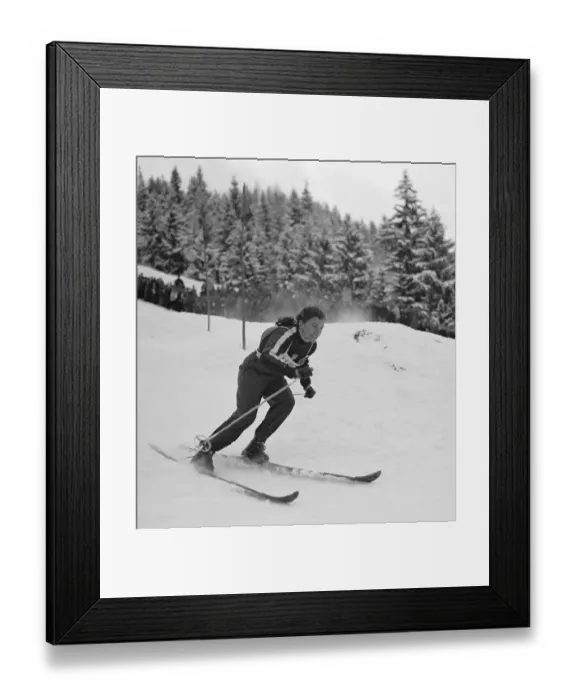 Framed Print : Andrea Mead Lawrence Skiing in Slalom Race Framed Print : Andrea Mead Lawrence Skiing in Slalom Race