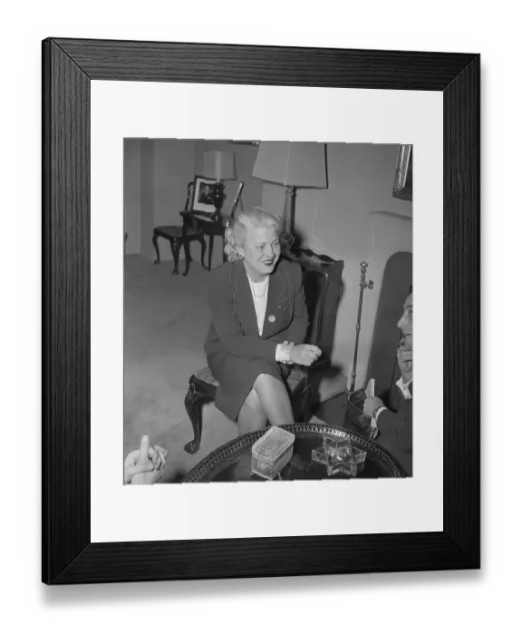 Framed Print : Aviator Jacqueline Cochran Talking with Reporters