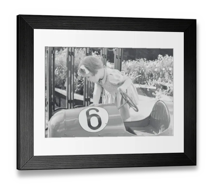 Framed Print : Princess Marijke Admiring Her Toy Car Framed Print : Princess Marijke Admiring Her Toy Car