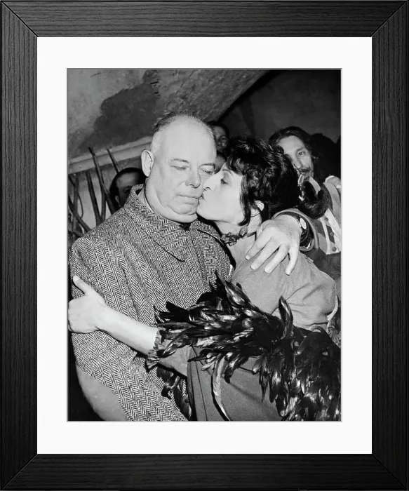 Framed Print : Anna Magnani Kissing Jean Renoir Framed Print : Anna Magnani Kissing Jean Renoir