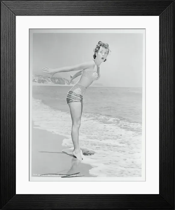 Framed Print : Debbie Reynolds at Beach Framed Print : Debbie Reynolds at Beach