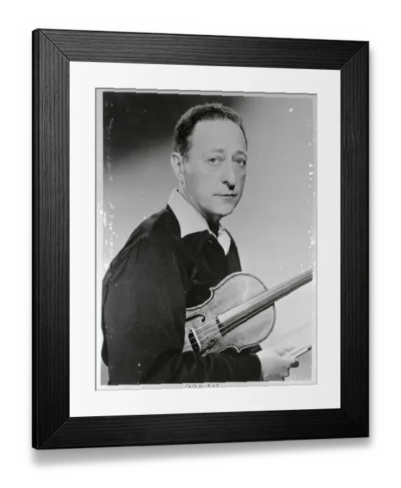 Framed Print : Portrait of Jascha Heifitz Holding Violin Framed Print : Portrait of Jascha Heifitz Holding Violin