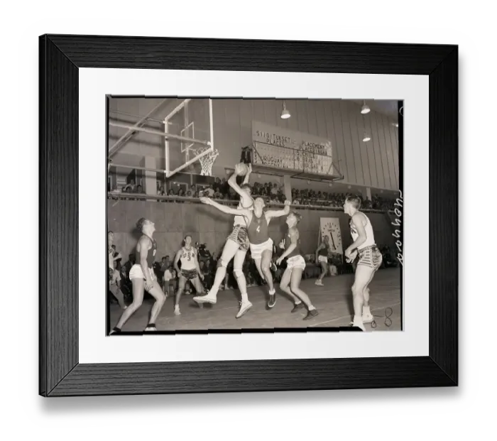 Framed Print : Olympic Basketball Game with Russia and US