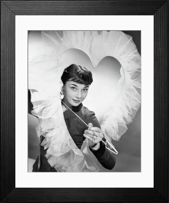 Framed Print : Audrey Hepburn with Heart and Arrow Framed Print : Audrey Hepburn with Heart and Arrow