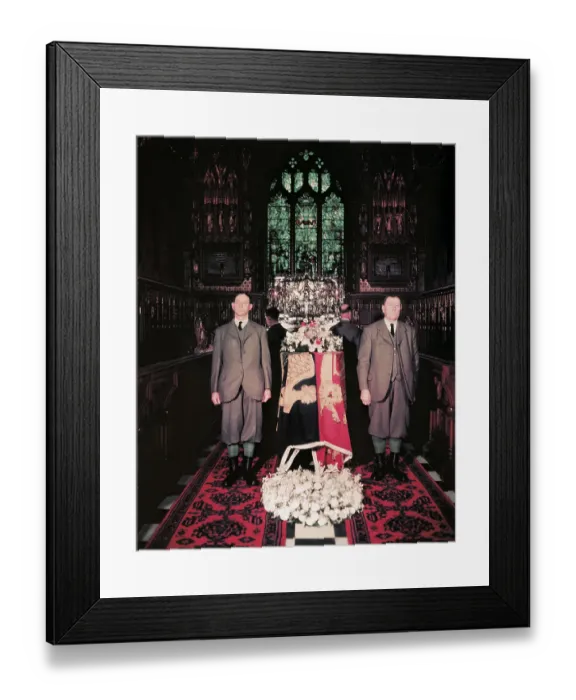 Framed Print : Men Standing by Casket of King George VI Framed Print : Men Standing by Casket of King George VI