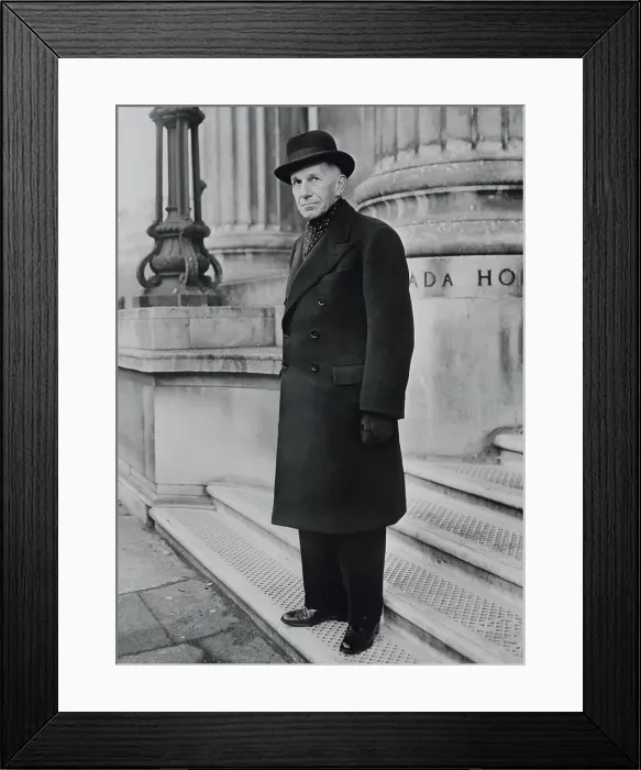 Framed Print : Vincent Massey Waiting on Steps of Building Framed Print : Vincent Massey Waiting on Steps of Building