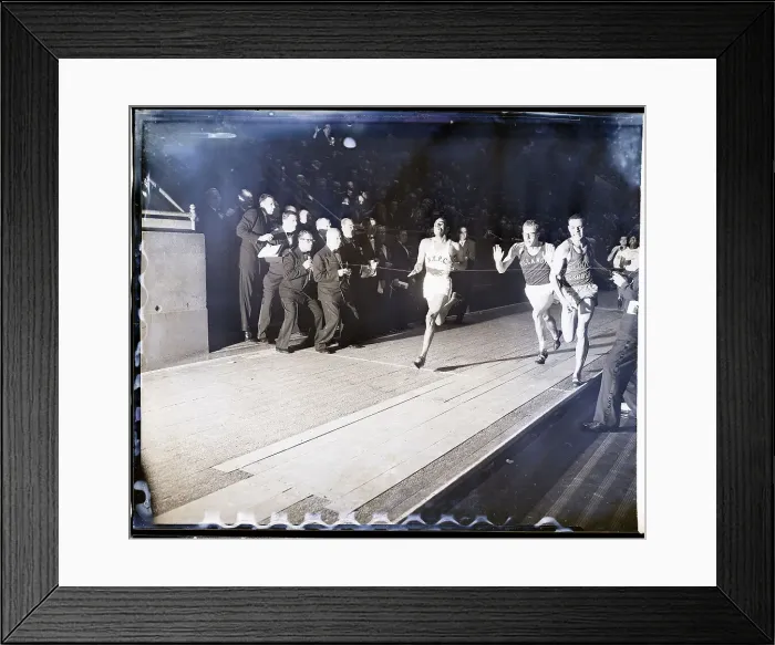 Framed Print : Runners Finishing a Race at Night Framed Print : Runners Finishing a Race at Night