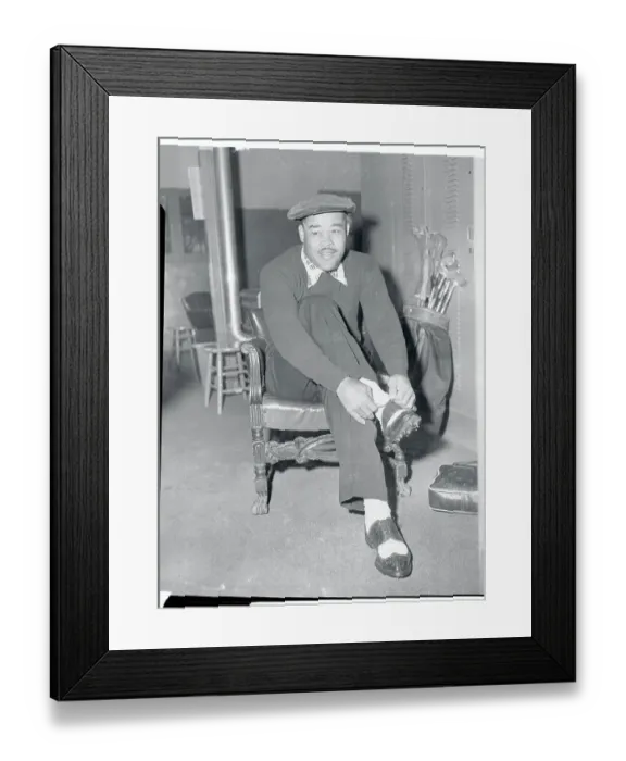 Framed Print : Joe Louis Tying His Shoes