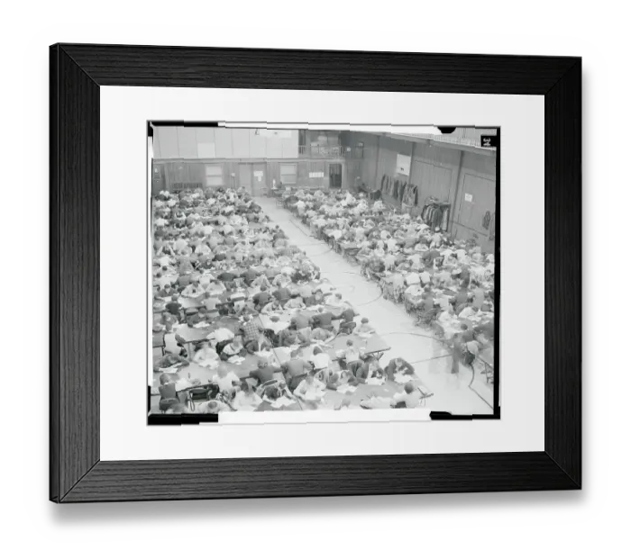 Framed Print : View of Students Taking Exams