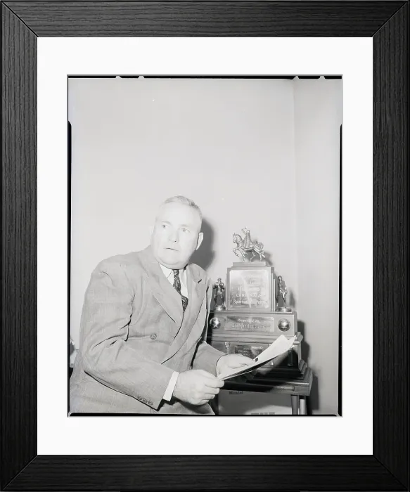 Framed Print : Rogers Hornsby Goes Over Team Roster Framed Print : Rogers Hornsby Goes Over Team Roster