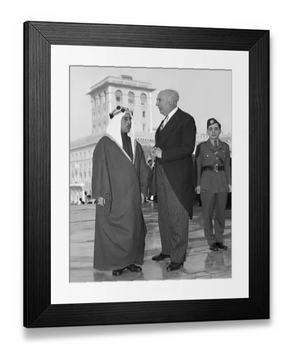 Framed Print : King Talal and Prince Hussein with Dignitary Framed Print : King Talal and Prince Hussein with Dignitary