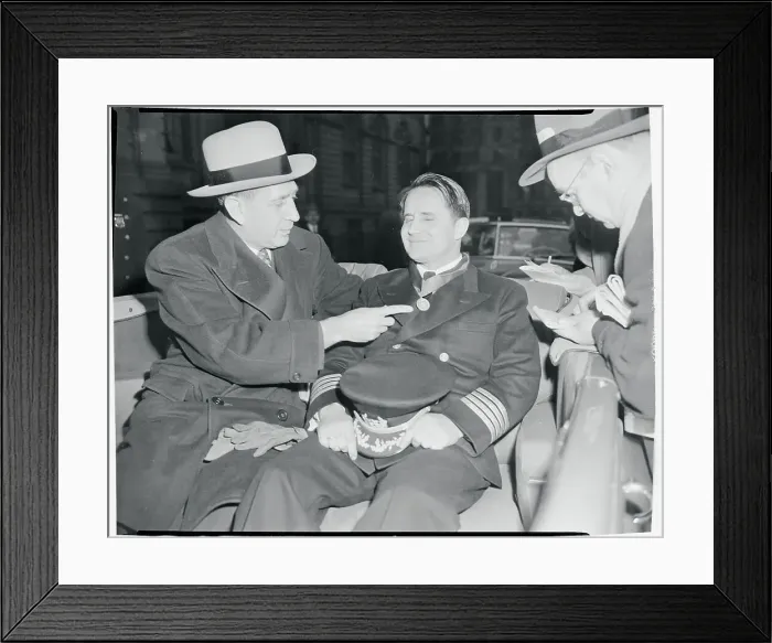Framed Print : Mayor Impellitteri and Captain Carlsen Framed Print : Mayor Impellitteri and Captain Carlsen