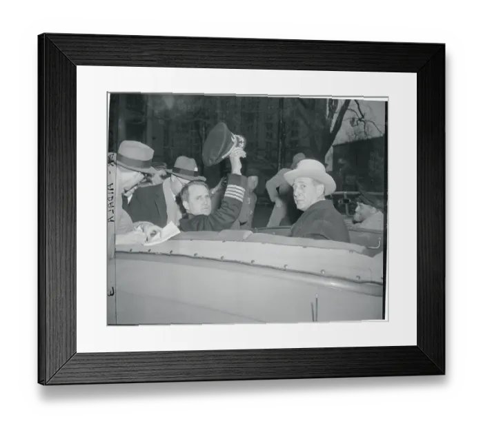 Framed Print : Captain Carlsen and Mayor Impellitteri with Press Framed Print : Captain Carlsen and Mayor Impellitteri with Press