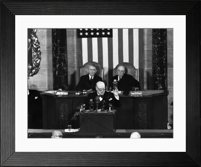 Framed Print : Winston Churchill Addressing Us Congress Framed Print : Winston Churchill Addressing Us Congress