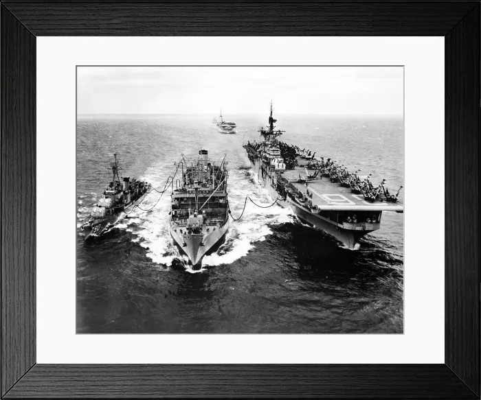 Framed Print : Aircraft Carriers Take On Fuel Oil Framed Print : Aircraft Carriers Take On Fuel Oil