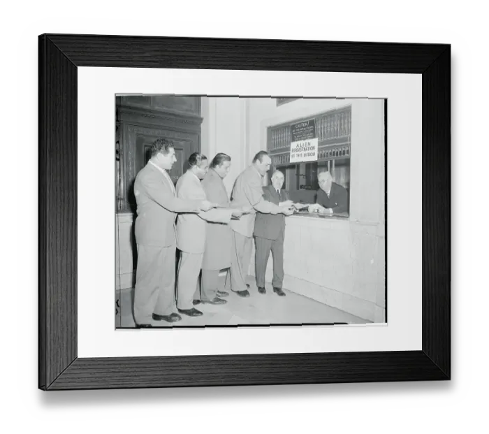 Framed Print : Boxer Primo Carnera During Registration Framed Print : Boxer Primo Carnera During Registration
