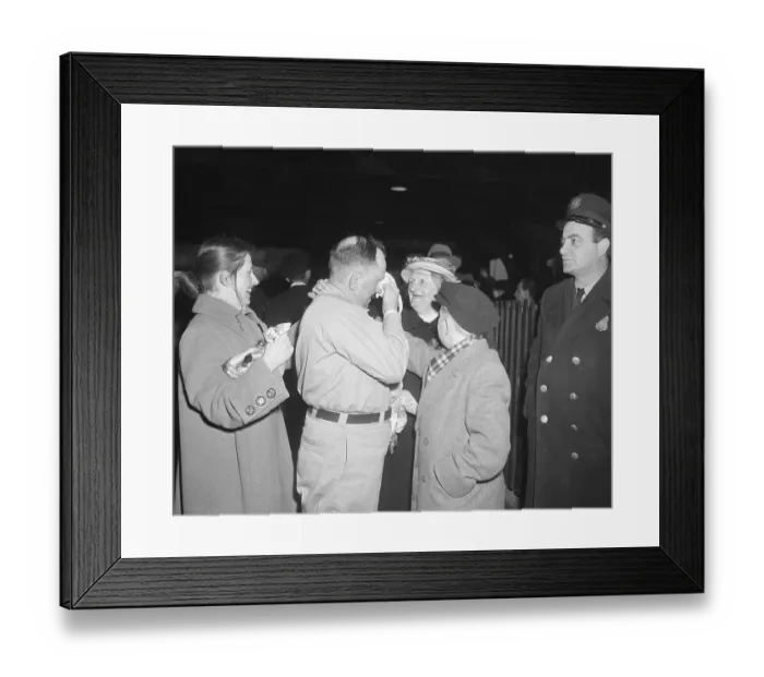 Framed Print : Kurt Muller Being Greeted By His Family Framed Print : Kurt Muller Being Greeted By His Family