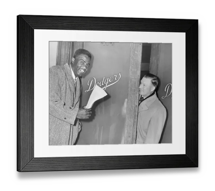 Framed Print : Jackie Robinson Leaving Office Framed Print : Jackie Robinson Leaving Office