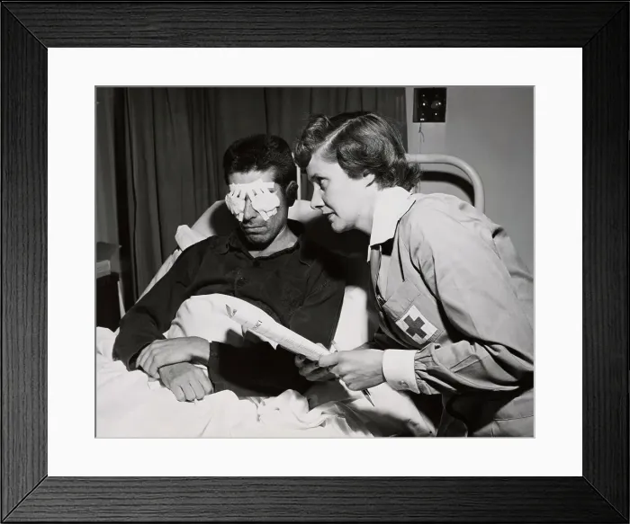 Framed Print : US Soldier Blinded By Hand Grenade Framed Print : US Soldier Blinded By Hand Grenade