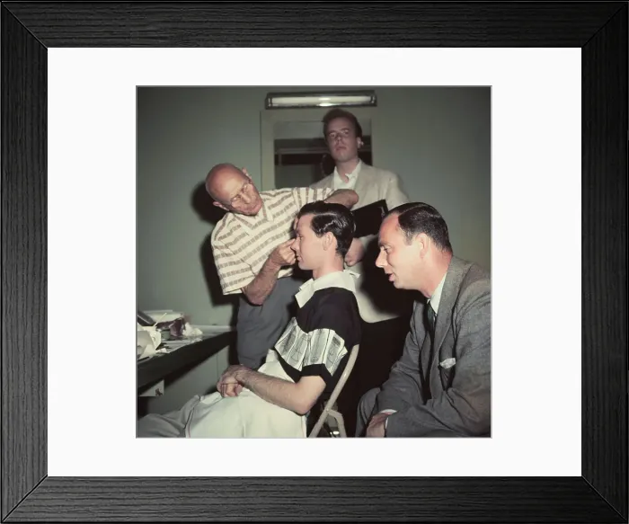 Framed Print : Johnny Carson Getting His Makeup Done Framed Print : Johnny Carson Getting His Makeup Done