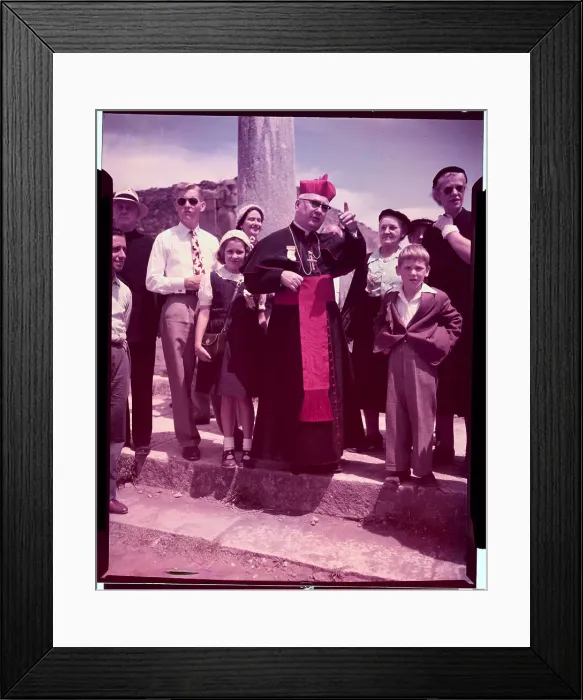 Framed Print : Cardinal Spellman Standing with Citizens Framed Print : Cardinal Spellman Standing with Citizens