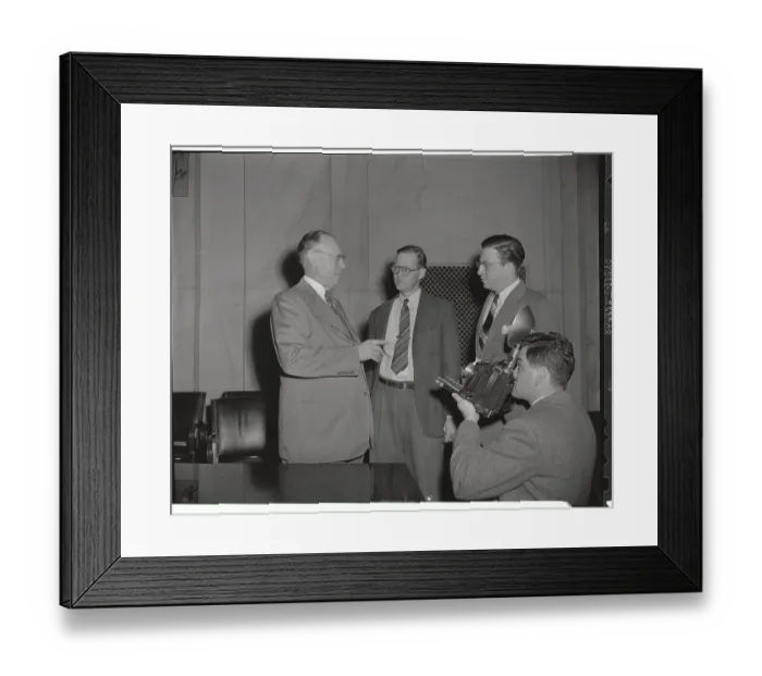 Framed Print : Stanley Tretick Taking Photo of Robert Taft and Reporters Framed Print : Stanley Tretick Taking Photo of Robert Taft and Reporters