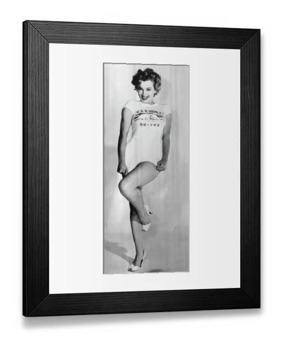 Framed Print : Marilyn Monroe Wearing USS Henley T-Shirt Framed Print : Marilyn Monroe Wearing USS Henley T-Shirt