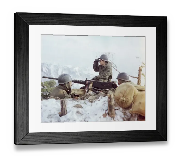 Framed Print : Soldiers Manning Machine Gun Framed Print : Soldiers Manning Machine Gun