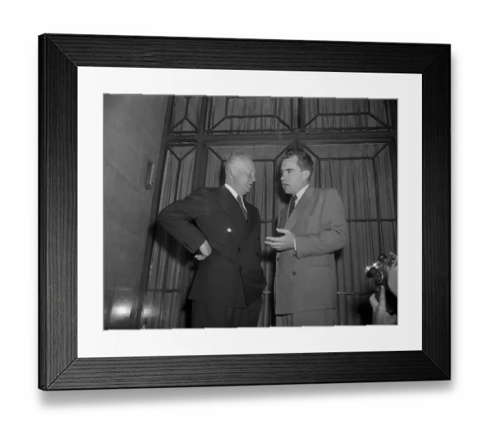 Framed Print : Eisenhower and Nixon Having a Conversation Framed Print : Eisenhower and Nixon Having a Conversation