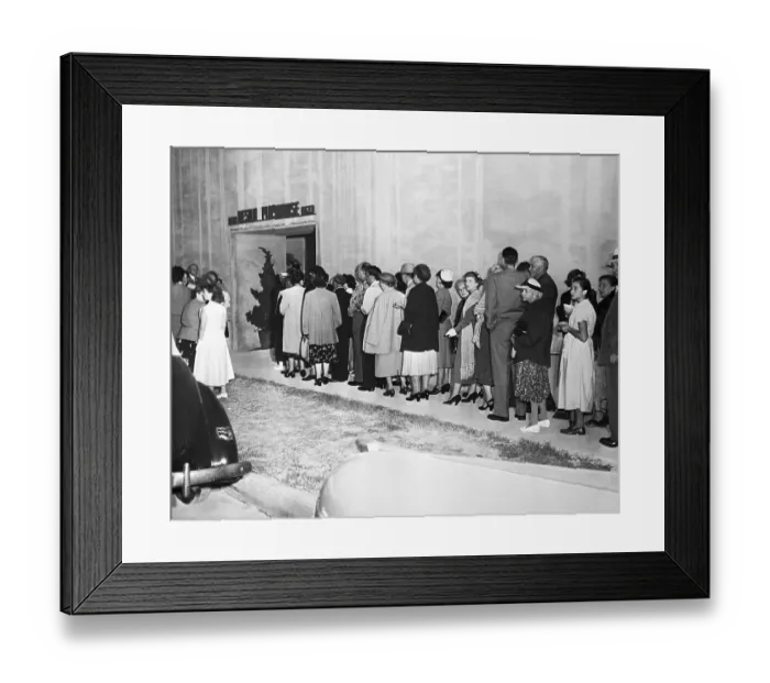 Framed Print : Crowds Wait to Get into Desilu Studio Framed Print : Crowds Wait to Get into Desilu Studio