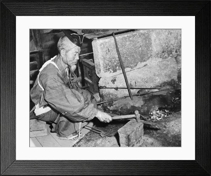 Framed Print : Traditional Japanese Sword Making