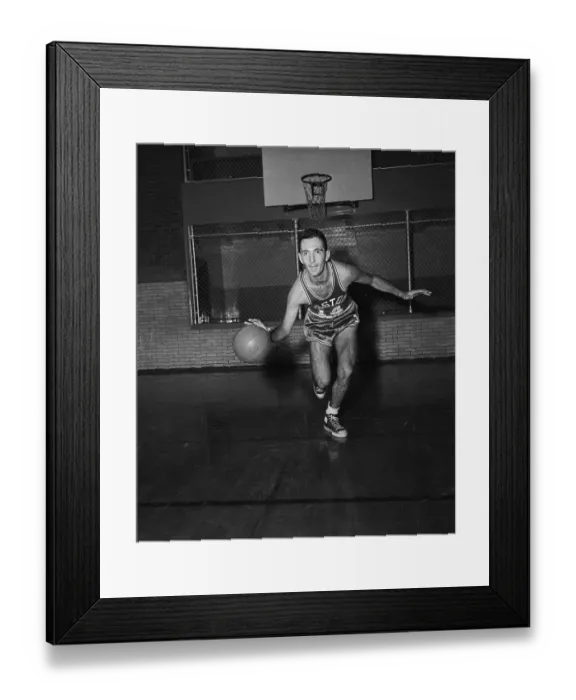 Framed Print : Bob Cousy Dribbling a Basketball Framed Print : Bob Cousy Dribbling a Basketball