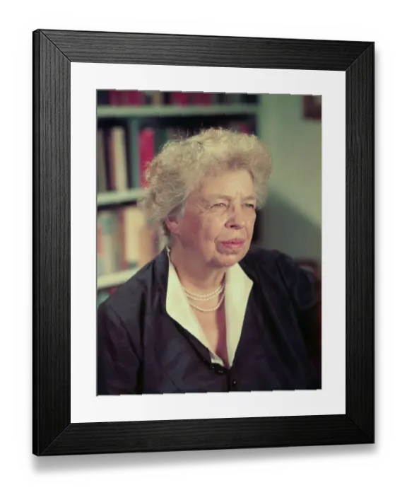 Framed Print : Eleanor Roosevelt Wearing Beaded Necklace Framed Print : Eleanor Roosevelt Wearing Beaded Necklace